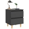 vidaXL Bed Cabinets with Solid Pinewood Legs 2 pcs Grey 40x35x50 cm