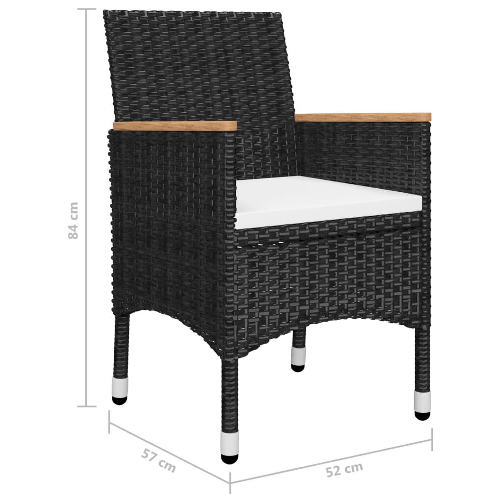 vidaXL 9 Piece Garden Dining Set Black