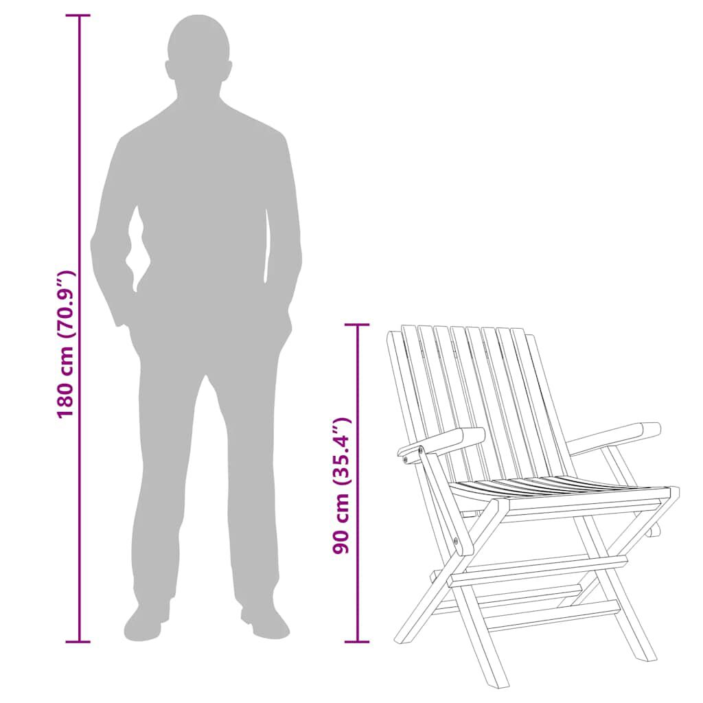 vidaXL Folding Garden Chairs 6 pcs 61x67x90 cm Solid Wood Teak