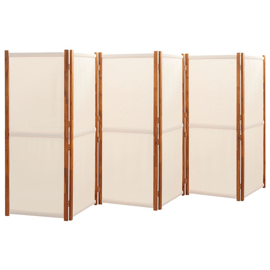 vidaXL 6-Panel Room Divider Cream White 420x180 cm