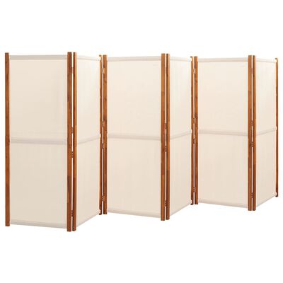 vidaXL 6-Panel Room Divider Cream White 420x180 cm, cream white vidaXL 6-Panel Room Divider Cream White 420x180 cm