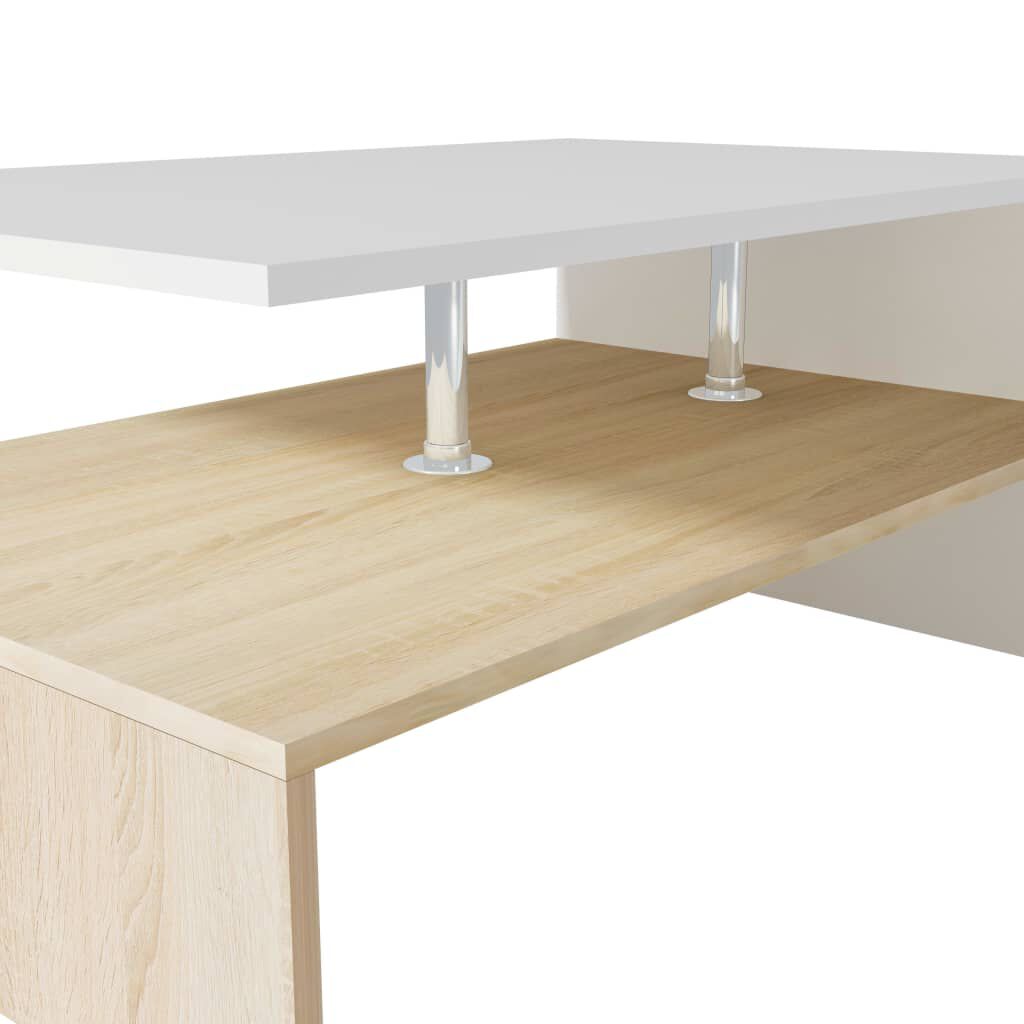 vidaXL Coffee Table Engineered Wood 90x59x42 cm Oak and White