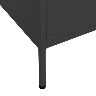 vidaXL Storage Cabinet Black 80x35x101.5 cm Steel, black vidaXL Storage Cabinet Black 80x35x101.5 cm Steel