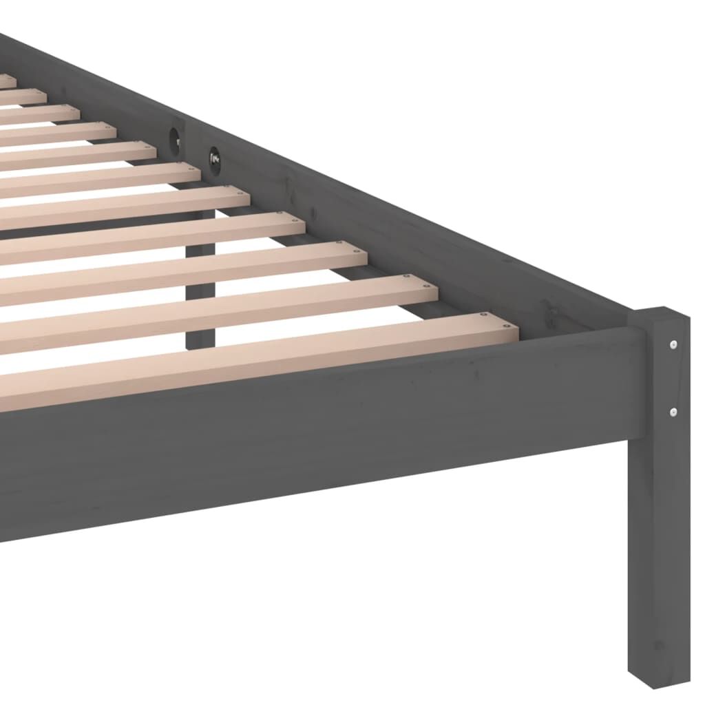 vidaXL Bed Frame without Mattress Solid Wood Pine 140x200cm Grey