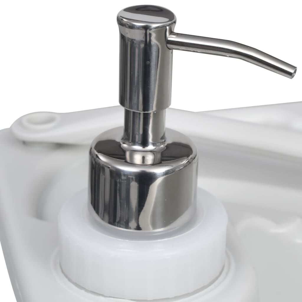 vidaXL Portable Camping Toilet and Handwash Stand Set Grey