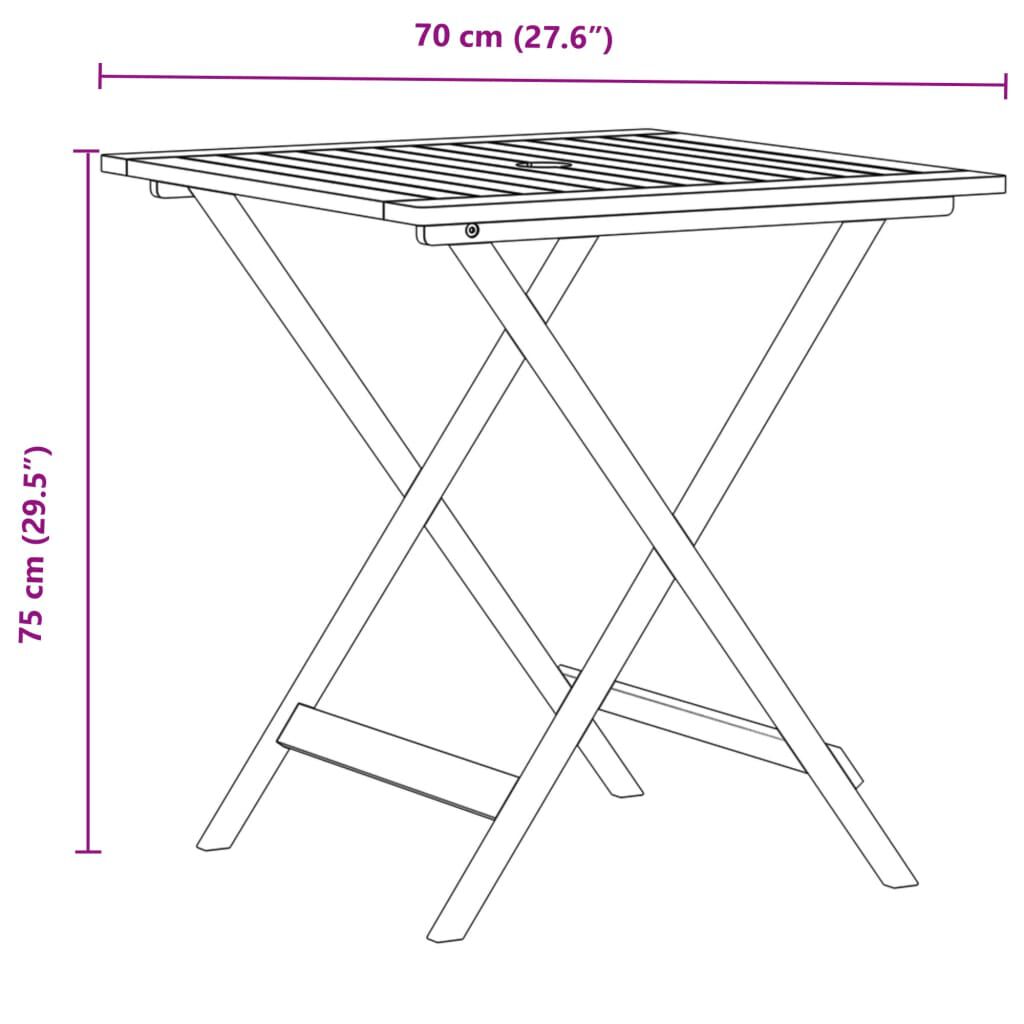 vidaXL 3 Piece Bistro Set Anthracite Fabric and Solid Wood