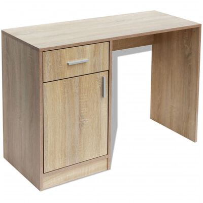 vidaXL Desk with Drawer and Cabinet Oak 100x40x73 cm, oak vidaXL Desk with Drawer and Cabinet Oak 100x40x73 cm