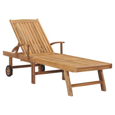vidaXL Sun Lounger Solid Teak Wood,  vidaXL Sun Lounger Solid Teak Wood
