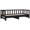 vidaXL Pull-out Day Bed without Mattress Black 2x(90x200)cm