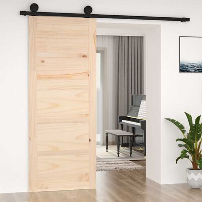 vidaXL Barn Door 80x1.8x204.5 cm Solid Wood Pine, natural vidaXL Barn Door 80x1.8x204.5 cm Solid Wood Pine