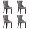 vidaXL Dining Chairs 4 pcs Grey Velvet