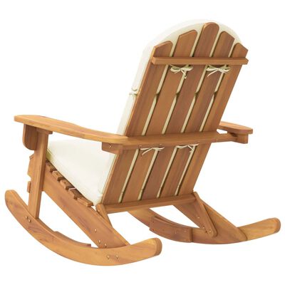 vidaXL Adirondack Rocking Chair with Cushions Solid Wood Acacia