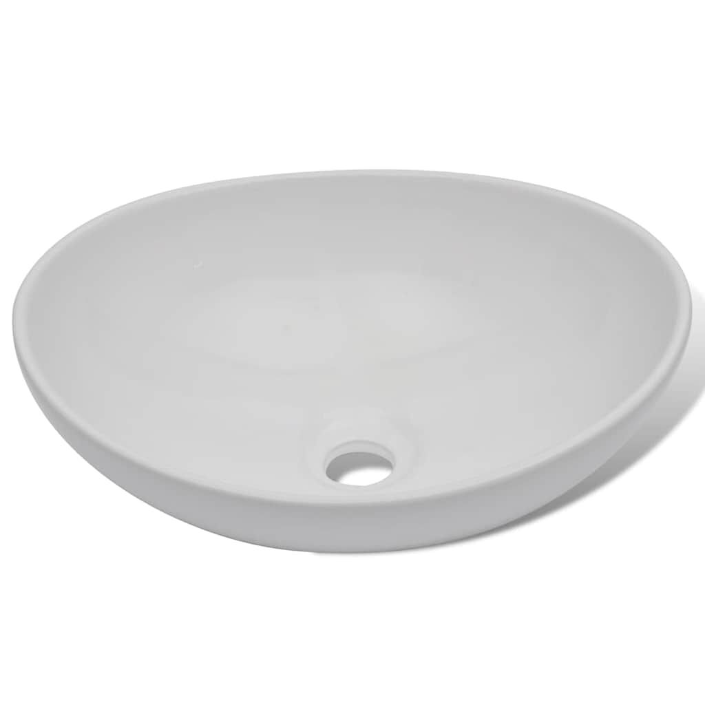 vidaXL Ceramic Basin 40x33 cm Oval White