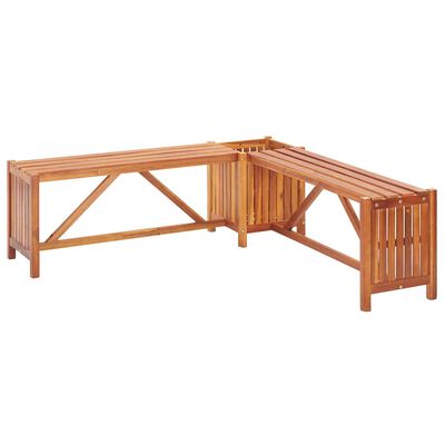 vidaXL Garden Corner Bench with Planter 117x117x40cm Solid Acacia Wood, brown vidaXL Garden Corner Bench with Planter 117x117x40cm Solid Acacia Wood