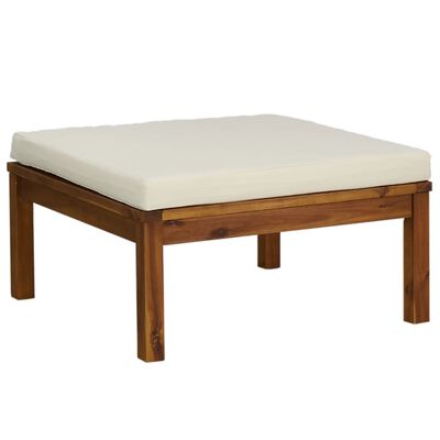 vidaXL 3 Piece Garden Lounge Set with Cream White Cushions Acacia Wood