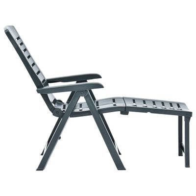 vidaXL Folding Sun Lounger Plastic Green, green vidaXL Folding Sun Lounger Plastic Green