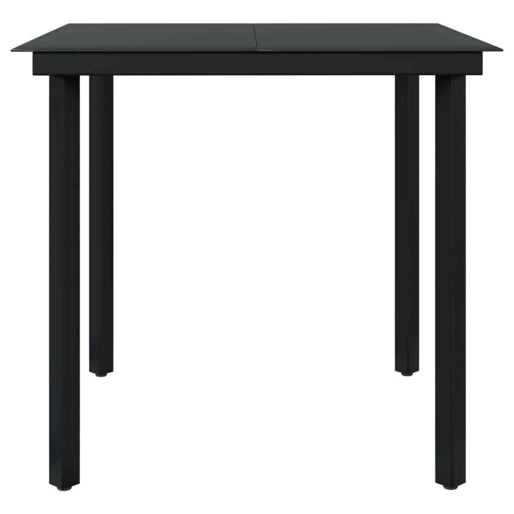 vidaXL 5 Piece Outdoor Dining Set with Cushions Black