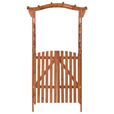vidaXL Pergola with Gate 116x40x204 cm Solid Firwood, brown vidaXL Pergola with Gate 116x40x204 cm Solid Firwood