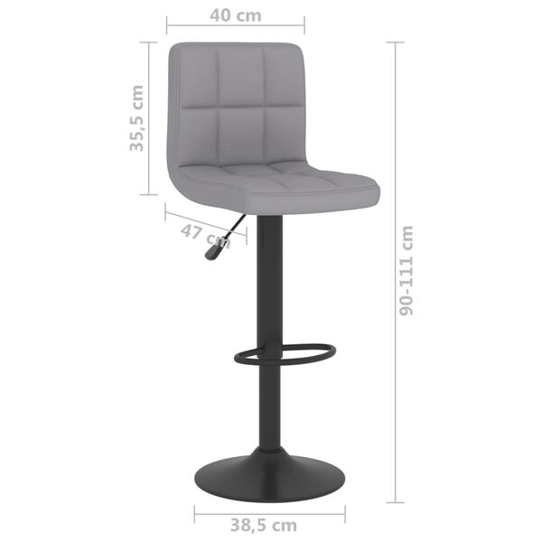 vidaXL Bar Stools 2 pcs Light Grey Fabric