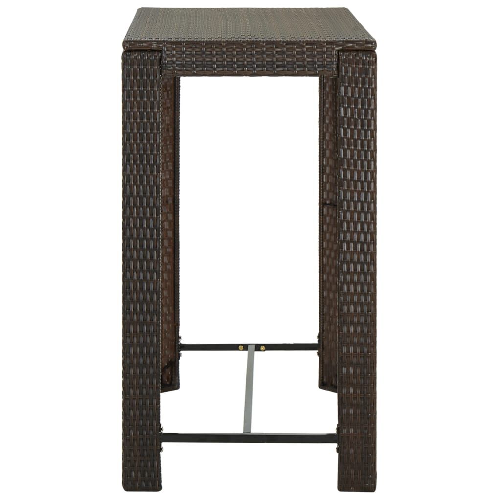 vidaXL Garden Bar Table Brown 100x60.5x110.5 cm Poly Rattan