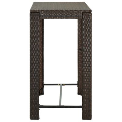 vidaXL Garden Bar Table Brown 100x60.5x110.5 cm Poly Rattan, brown vidaXL Garden Bar Table Brown 100x60.5x110.5 cm Poly Rattan