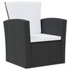 vidaXL 16 Piece Garden Lounge Set with Cushions Poly Rattan Black