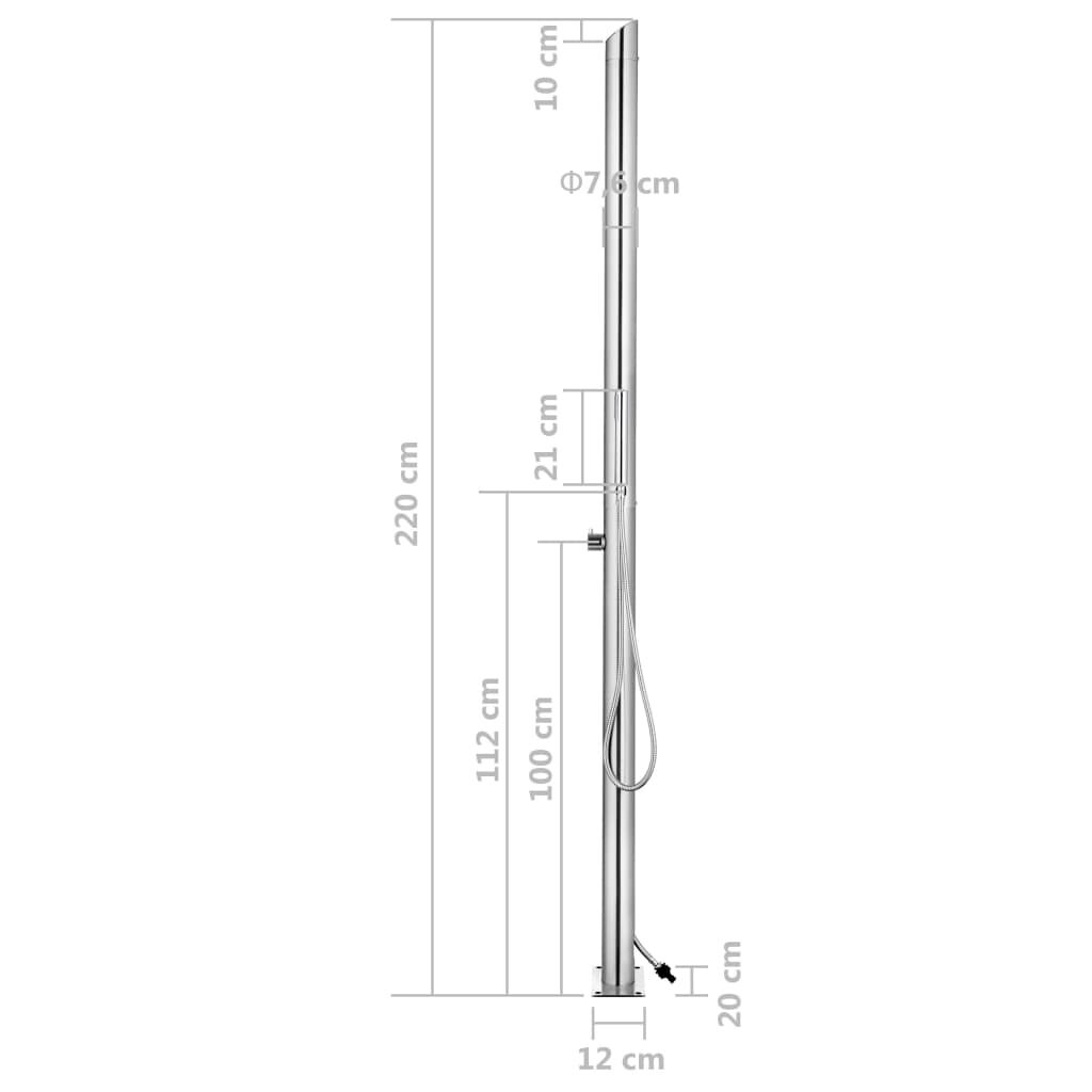 vidaXL Garden Shower 220 cm Stainless Steel