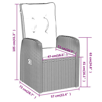 vidaXL 5 Piece Garden Dining Set with Cushions Black, black vidaXL 5 Piece Garden Dining Set with Cushions Black