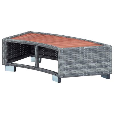vidaXL Spa Step Grey Poly Rattan 92x45x25 cm, grey vidaXL Spa Step Grey Poly Rattan 92x45x25 cm