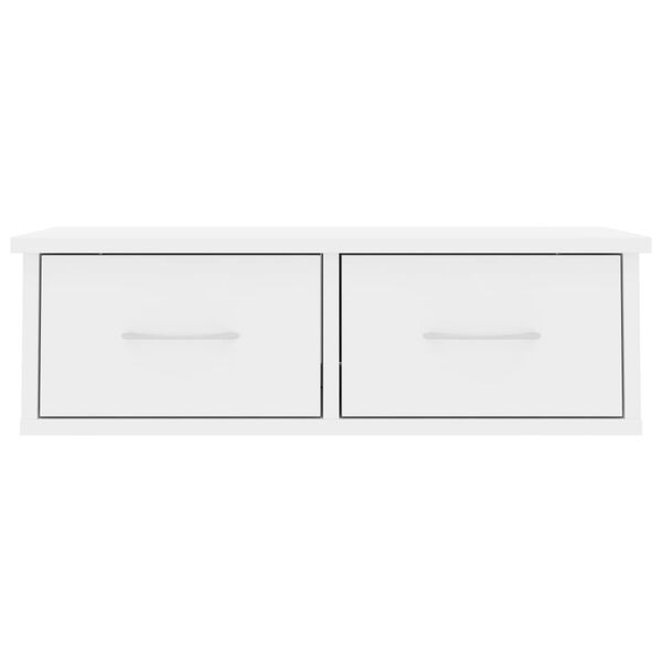 vidaXL Wall-mounted Drawer Shelf High Gloss White 60x26x18.5 cm Engineered Wood