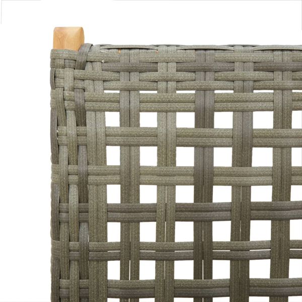 vidaXL Garden Chairs 2 pcs Grey Solid Wood Acacia and Poly Rattan