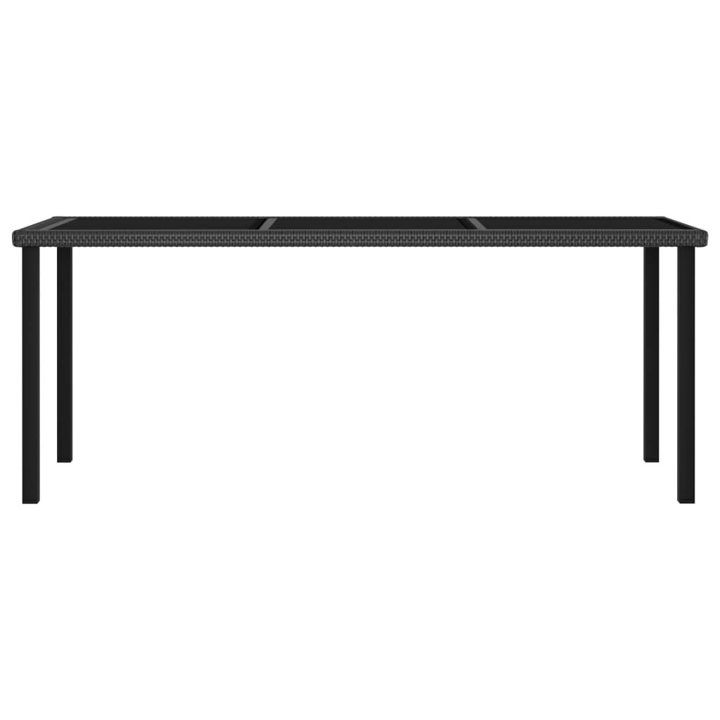 vidaXL 7 Piece Garden Dining Set Poly Rattan Black