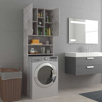 vidaXL Washing Machine Cabinet Concrete Grey 64x25.5x190 cm, concrete grey vidaXL Washing Machine Cabinet Concrete Grey 64x25.5x190 cm