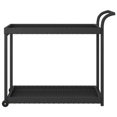 vidaXL Bar Cart Black 100x45x83 cm Poly Rattan, black vidaXL Bar Cart Black 100x45x83 cm Poly Rattan