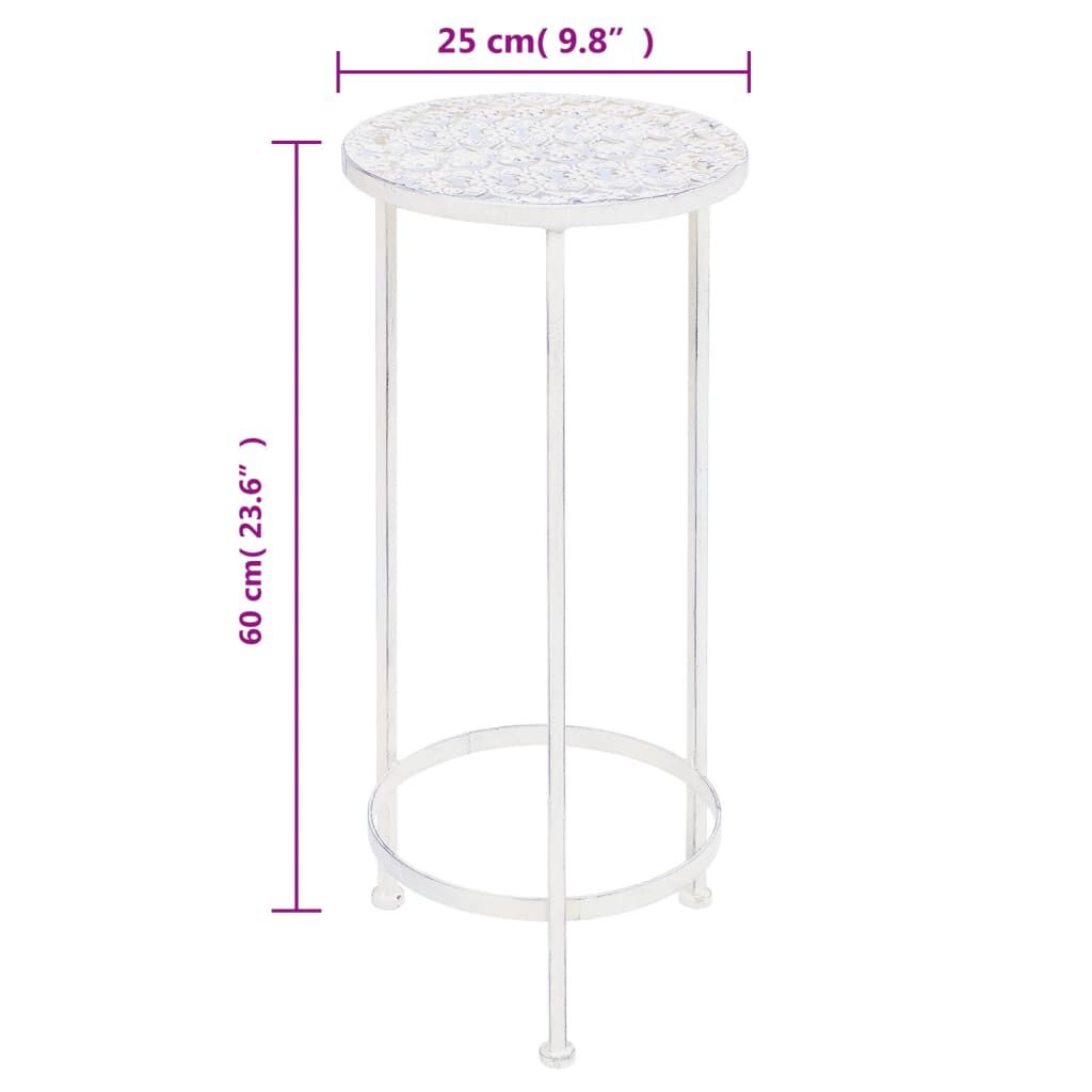 vidaXL Plant Stand Set 3 Pieces Vintage Style Metal Antique White