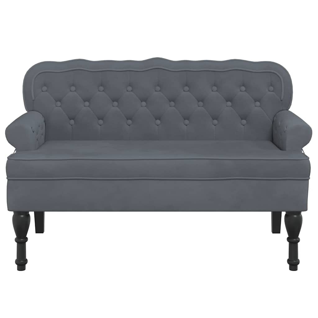 vidaXL Bench with Backrest Dark Grey 119.5x64.5x75 cm Velvet