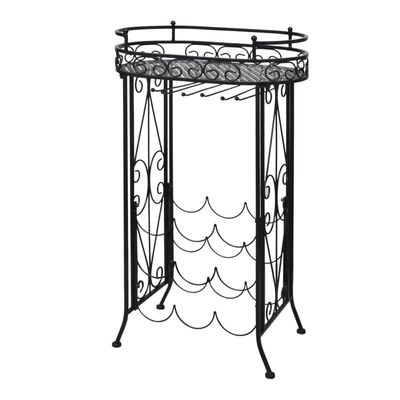 vidaXL Wine Rack with Glass Holder for 9 Bottles Metal,  vidaXL Wine Rack with Glass Holder for 9 Bottles Metal