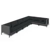 vidaXL 7 Piece Garden Lounge Set with Cushions Poly Rattan Dark Grey