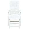 vidaXL Folding Sun Lounger Plastic White