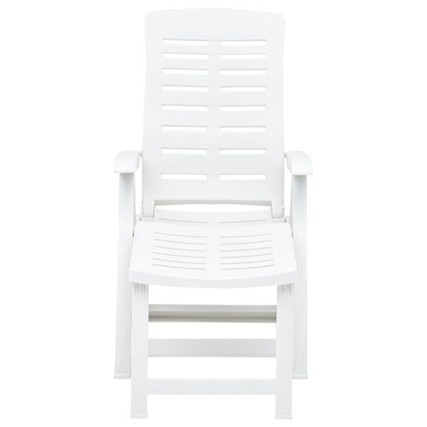 vidaXL Folding Sun Lounger Plastic White