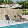 vidaXL Folding Beach Chairs 2 pcs Grey Aluminium and Textilene