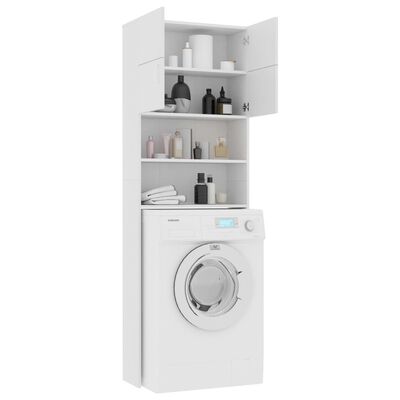 vidaXL Washing Machine Cabinet White 64x25.5x190 cm Engineered Wood, white vidaXL Washing Machine Cabinet White 64x25.5x190 cm Engineered Wood