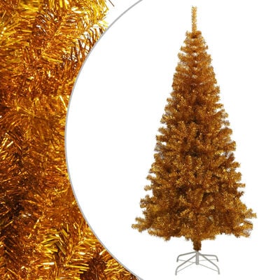 vidaXL Artificial Christmas Tree with Stand Gold 240 cm PET, gold vidaXL Artificial Christmas Tree with Stand Gold 240 cm PET