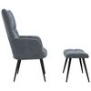vidaXL Relaxing Chair with a Stool Dark Grey Velvet