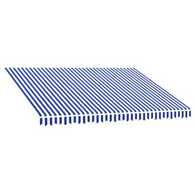 vidaXL Awning Top Sunshade Canvas Blue & White 350x250 cm