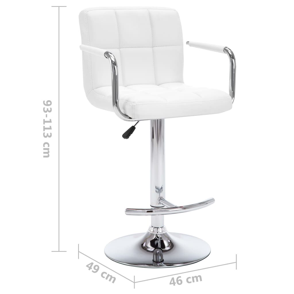 vidaXL Bar Stools 2 pcs White Faux Leather