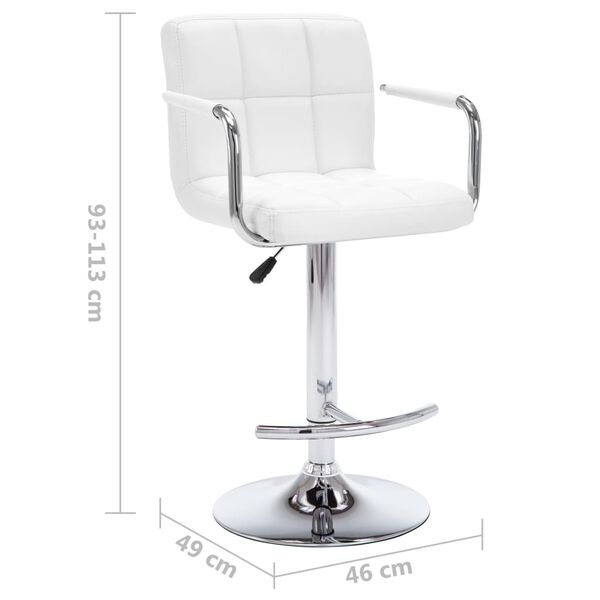vidaXL Bar Stools 2 pcs White Faux Leather