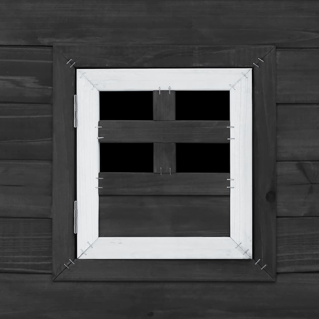 vidaXL Outdoor Chicken Cage Hen House with 1 Egg Cage Grey Wood