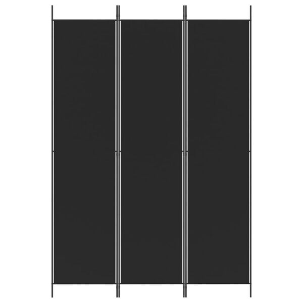 vidaXL 3-Panel Room Divider Black 150x220 cm Fabric