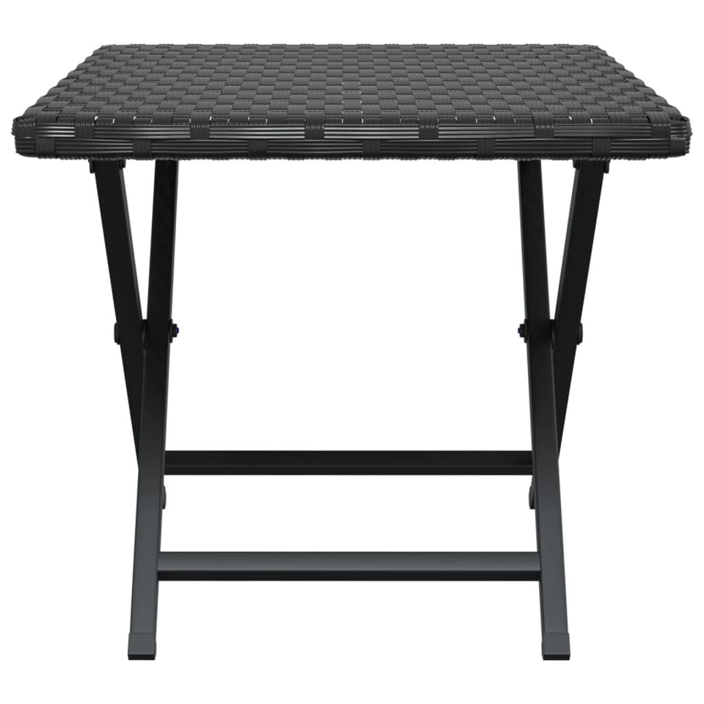 vidaXL Folding Table Black 45x35x32 cm Poly Rattan
